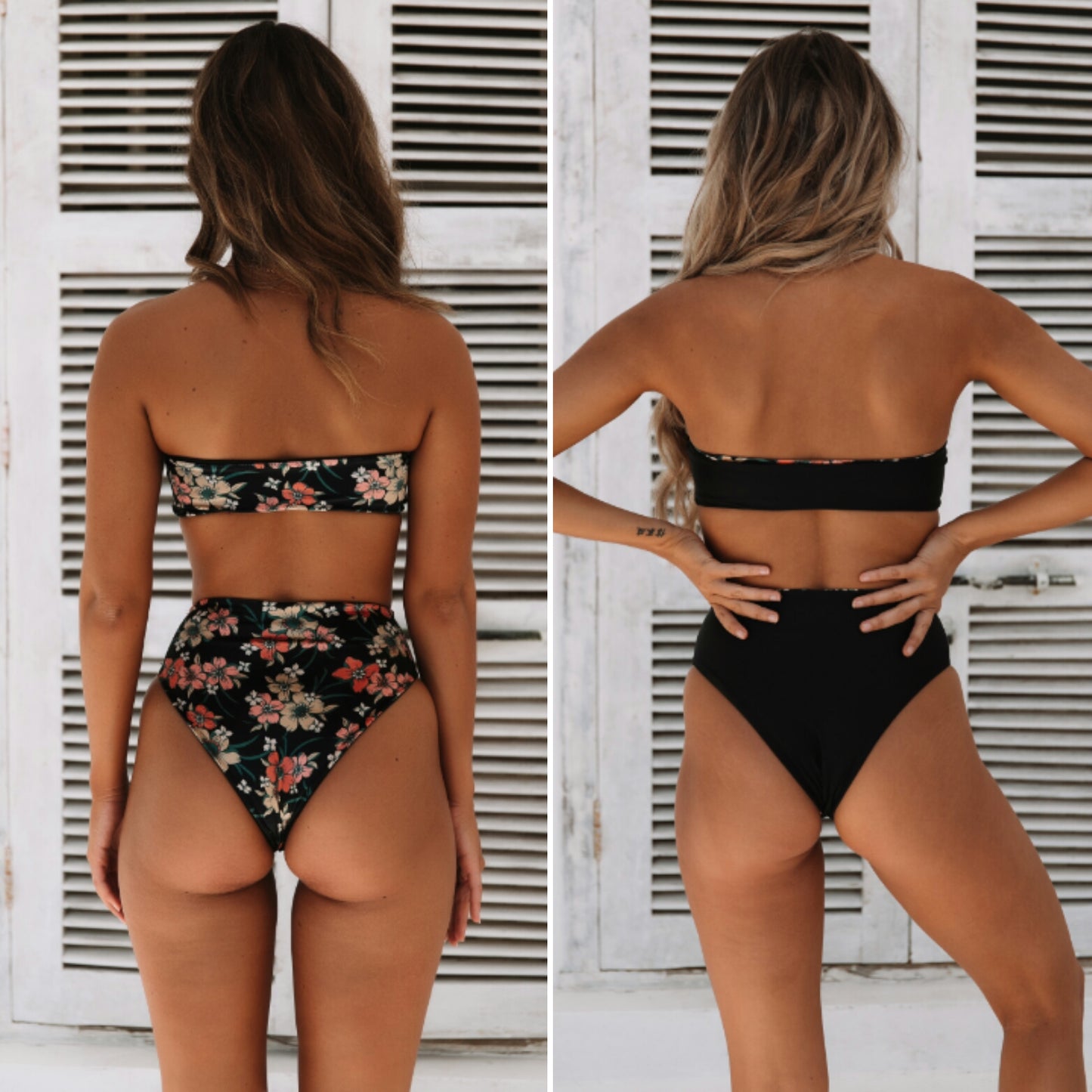 Bardot High Waisted Pant - Black/Floral Reversible